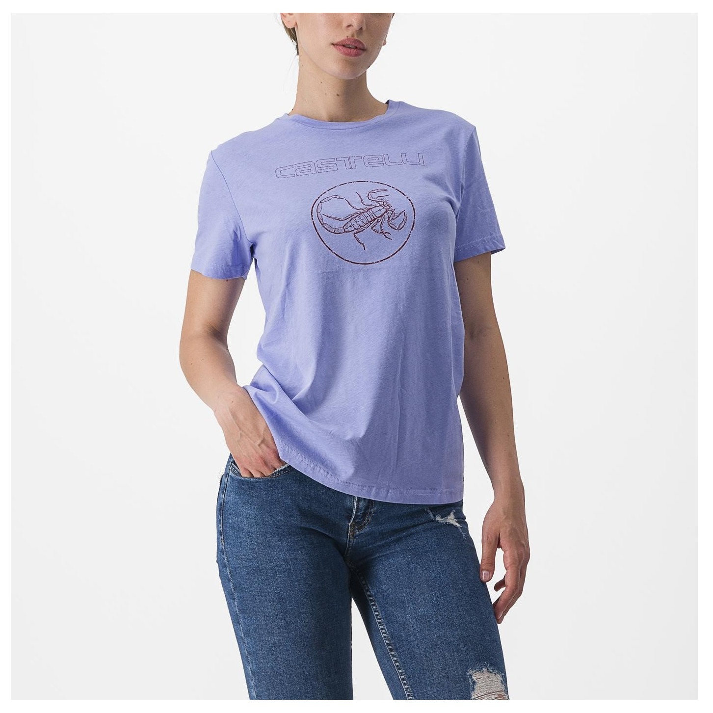 Tricou Casual Castelli Pedalare Tee De Dama Violet-M