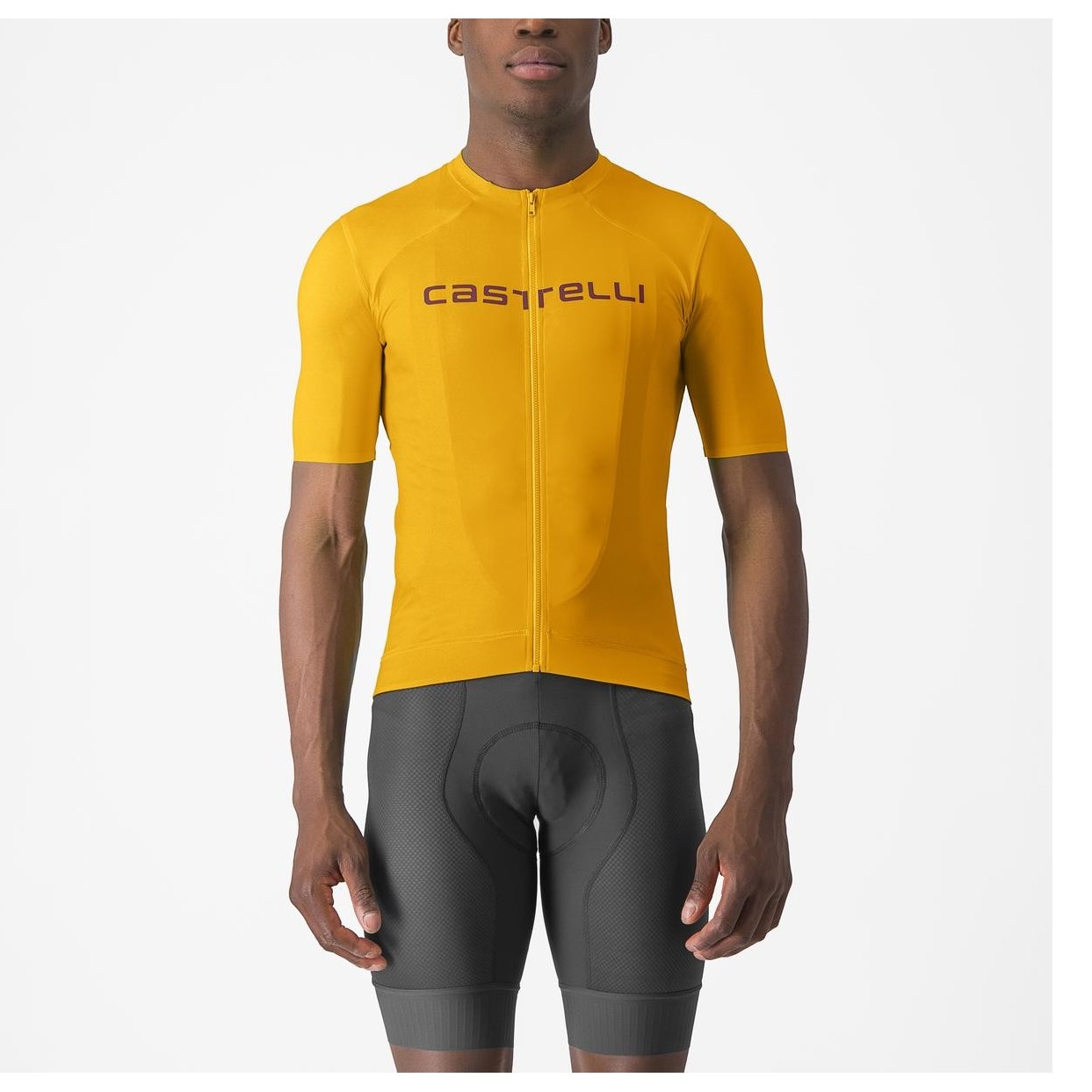 Tricou Cu Maneca Scurta Castelli Elements Galben/Visiniu-S