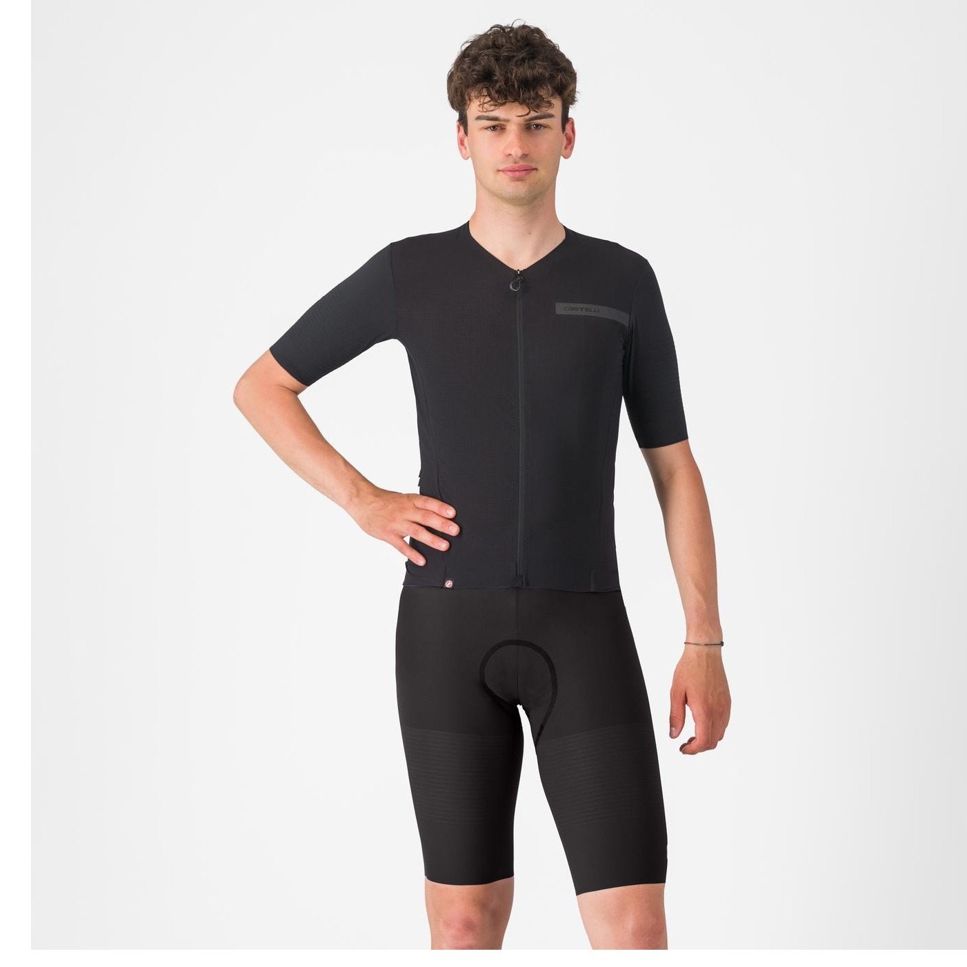 Pantaloni Scurti Cu Bretele Castelli Premio Evo Negru-XXL