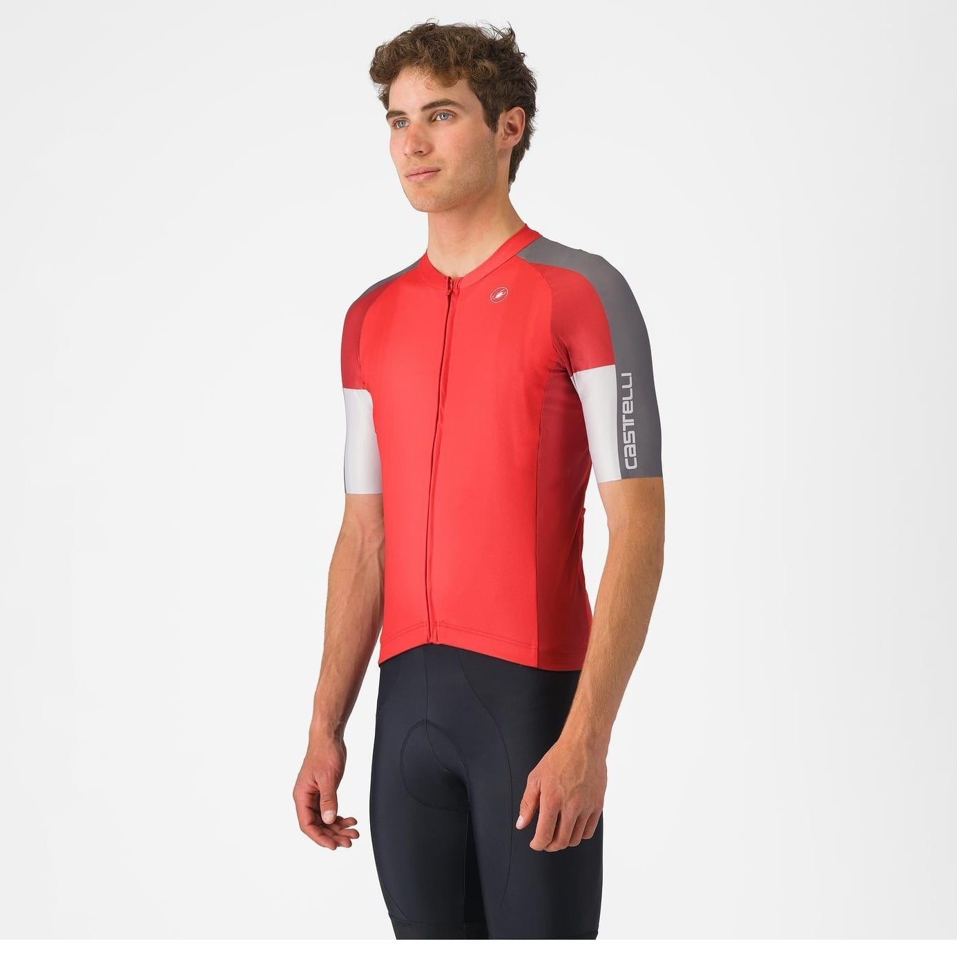 Tricou Castelli Entrata 6 Rosu/Gri Fumuriu-Gri Argintiu-S