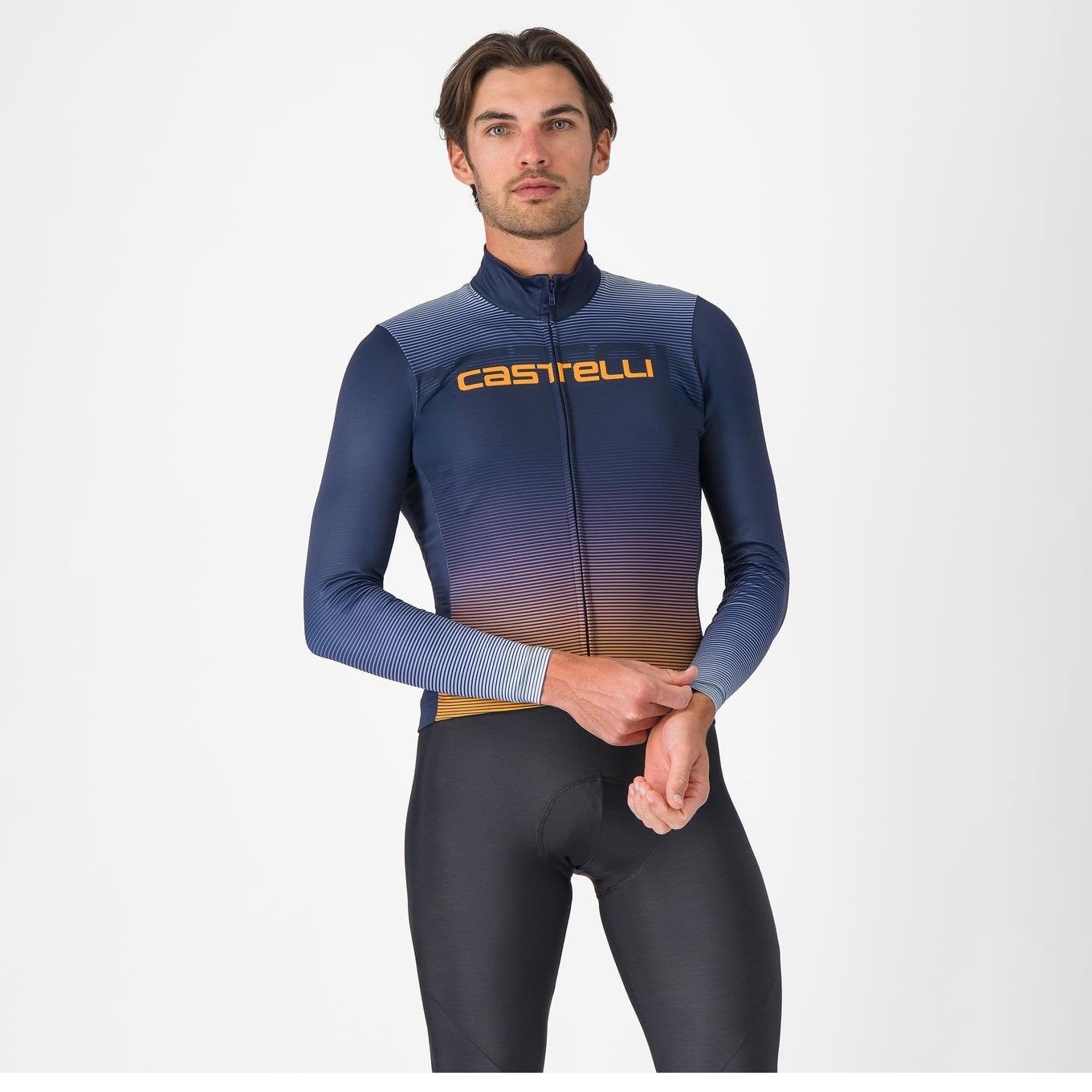 Tricou Cu Maneca Lunga Castelli Apice Thermal Albastru Belgian/Portocaliu-M