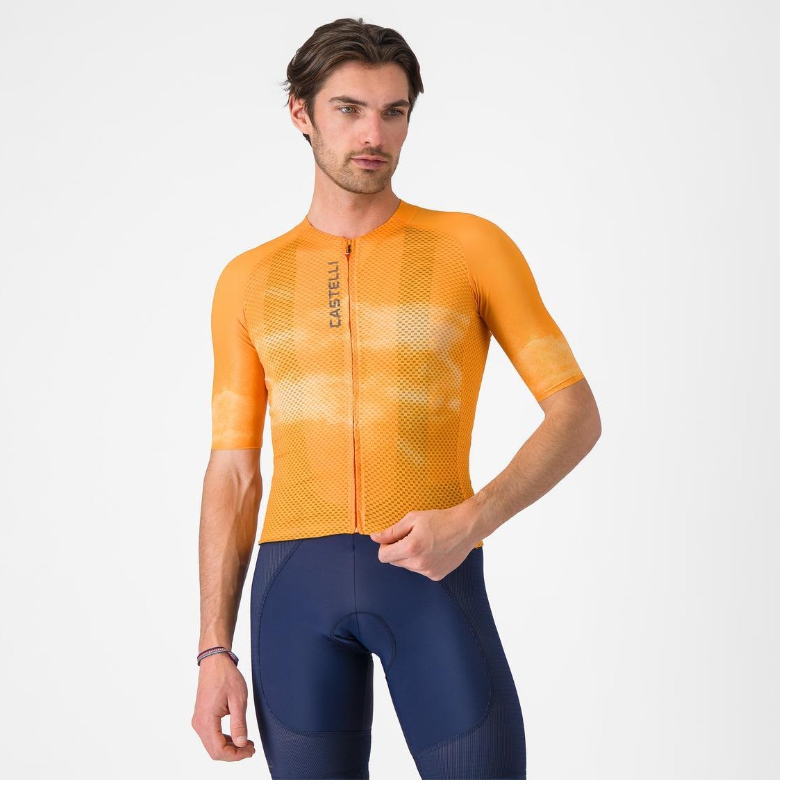 Tricou Cu Maneca Scurta Castelli Climbers A/C Pentru Barbati Portocaliu/Gri-M