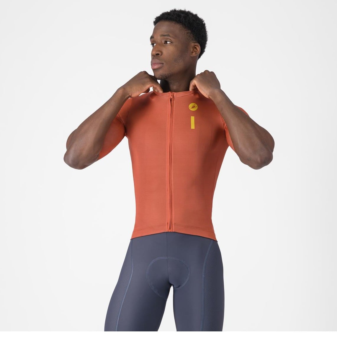 Tricou Cu Maneca Scurta Castelli Drittone Logo Pentru Barbati Paprika/Mango Mojito-M