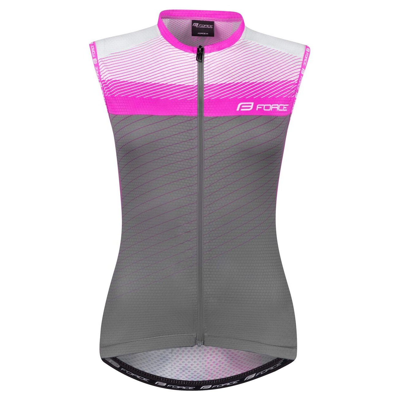 Tricou Ciclism Fara Maneci Force F Acceler Gri Roz-L