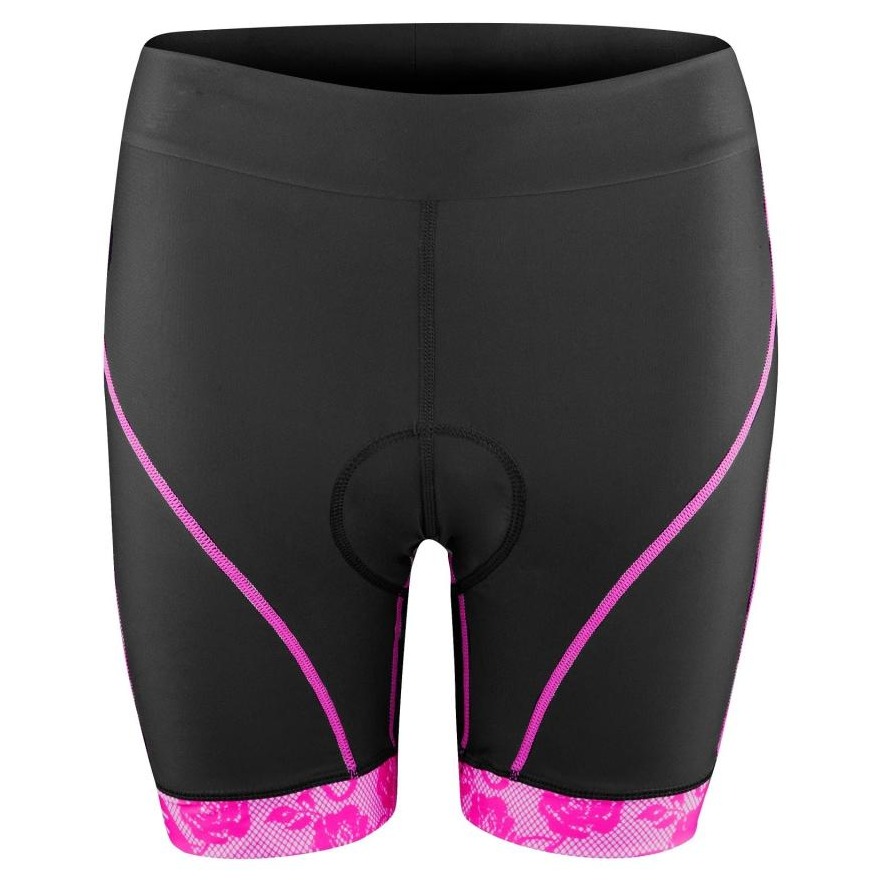 Pantaloni Scurti Force Rose Lady Pana La Talie Cu Bazon Negru/Roz Xs
