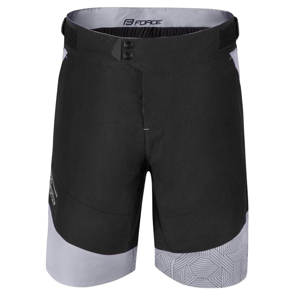 Pantaloni Scurti Force Storm Pana La Talie Cu Bazon Negru/Gri Xs