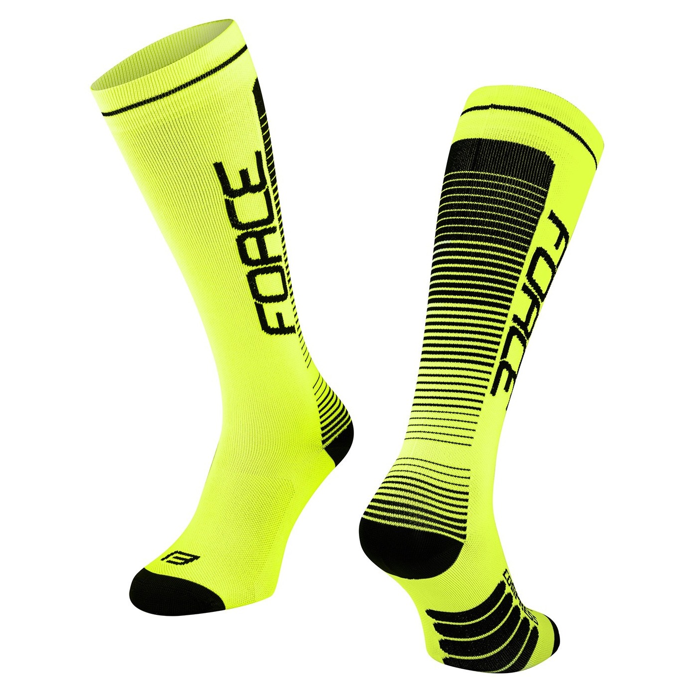 Sosete Lungi Force Compress Negru/Fluo Xxs-Xs (33-35)
