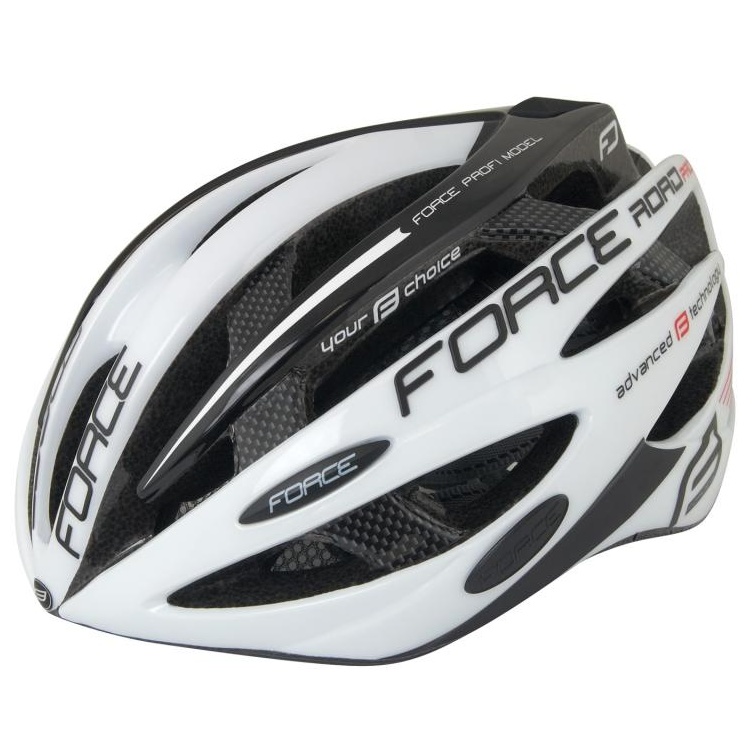 Casca Force Road Junior, Alb-Negru Xs/S (48-54Cm)