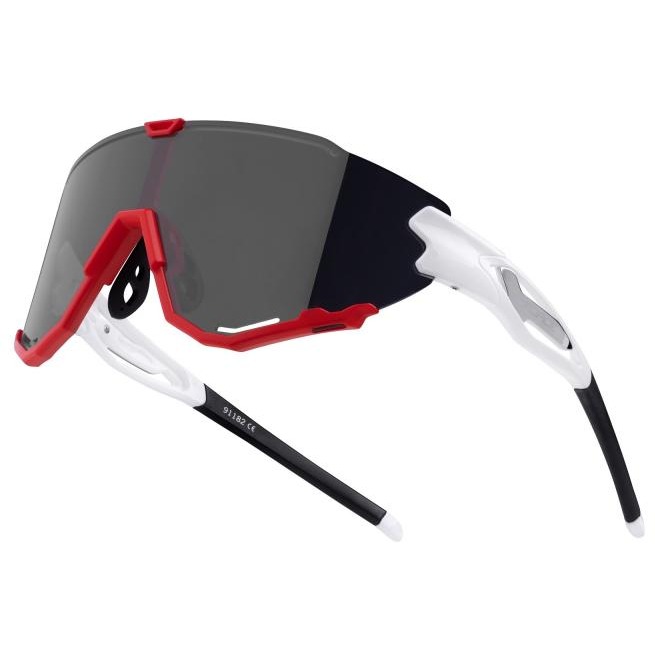 Ochelari Force Creed Alb/Rosu Lentila Neagra Oglinda