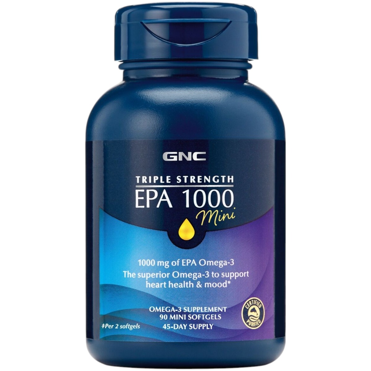 Supliment alimentat GNC Triple Strength EPA 1000mg Mini, 90 cps