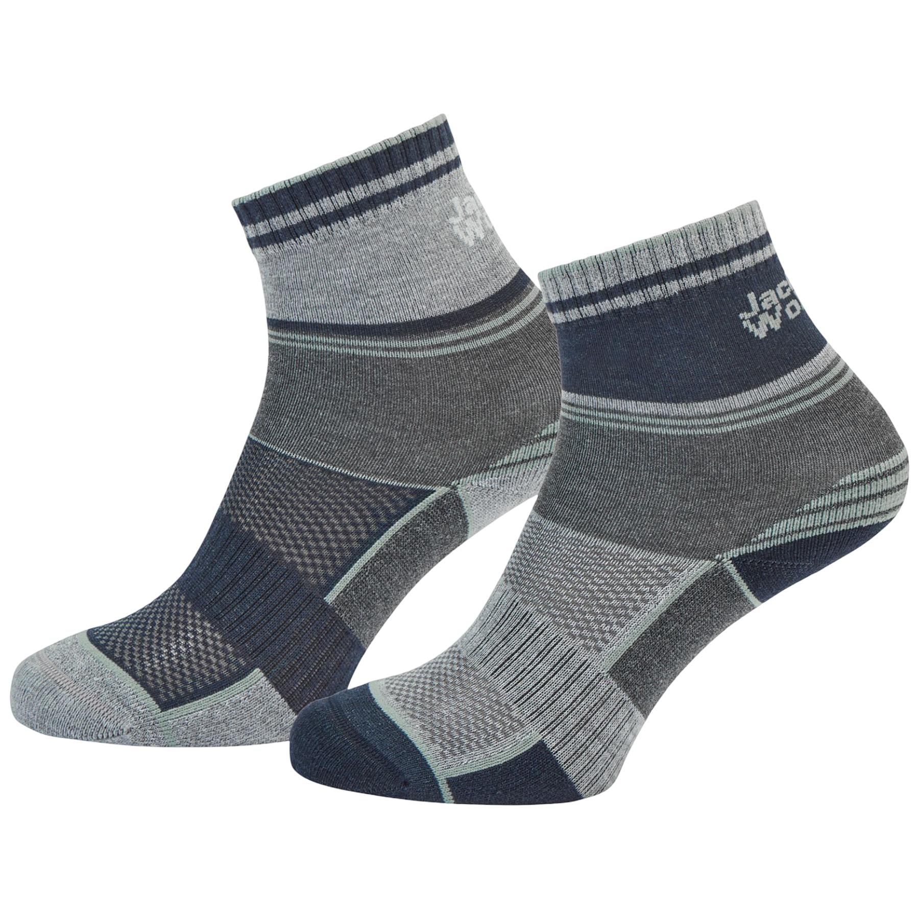 Set 2 perechi sosete copii Jack Wolfskin Hike CL SS 2026-Gri/Bleumarin-28-30
