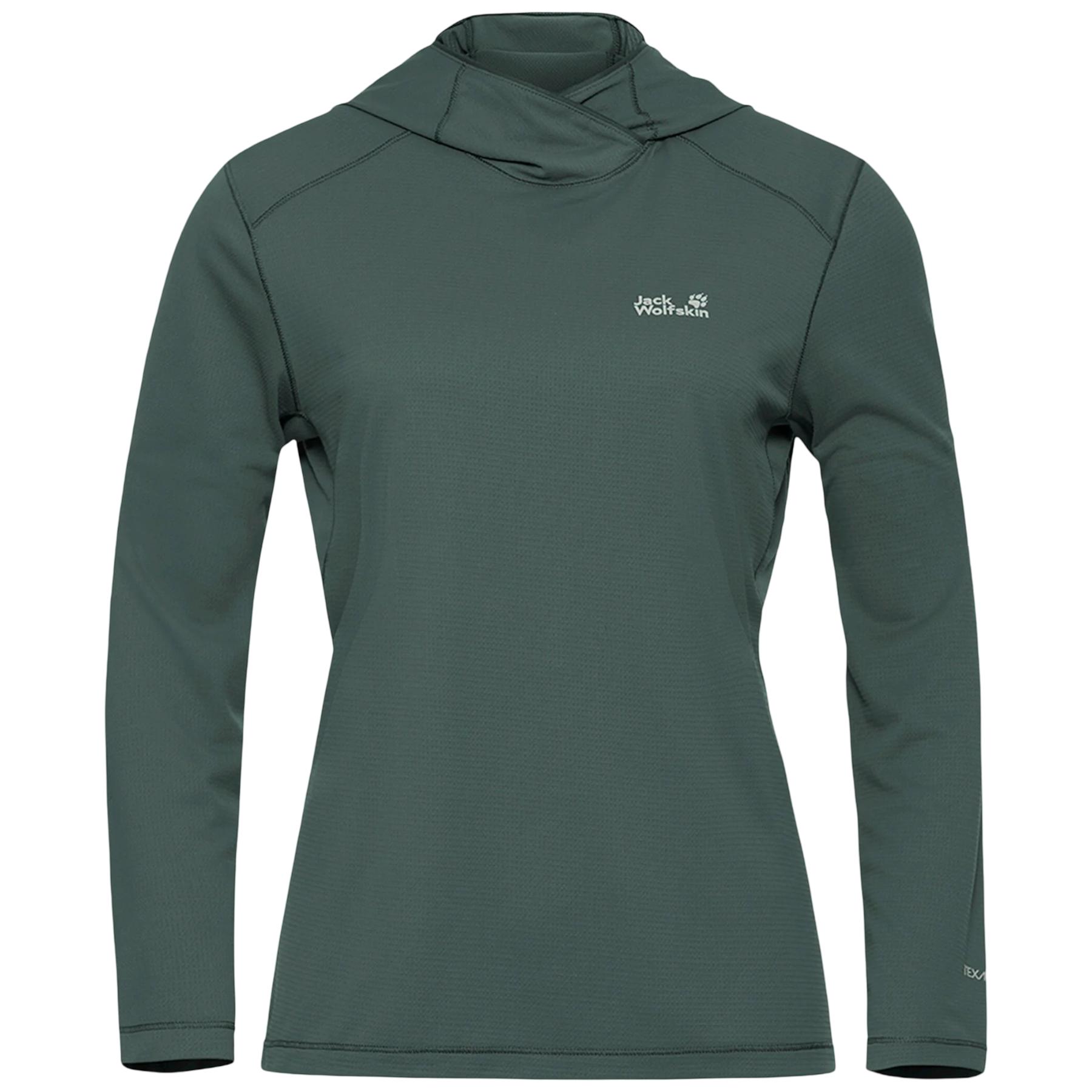 Hanorac dama Jack Wolfskin Prelight Suncool Hoody SS 2026-Verde Inchis-XS