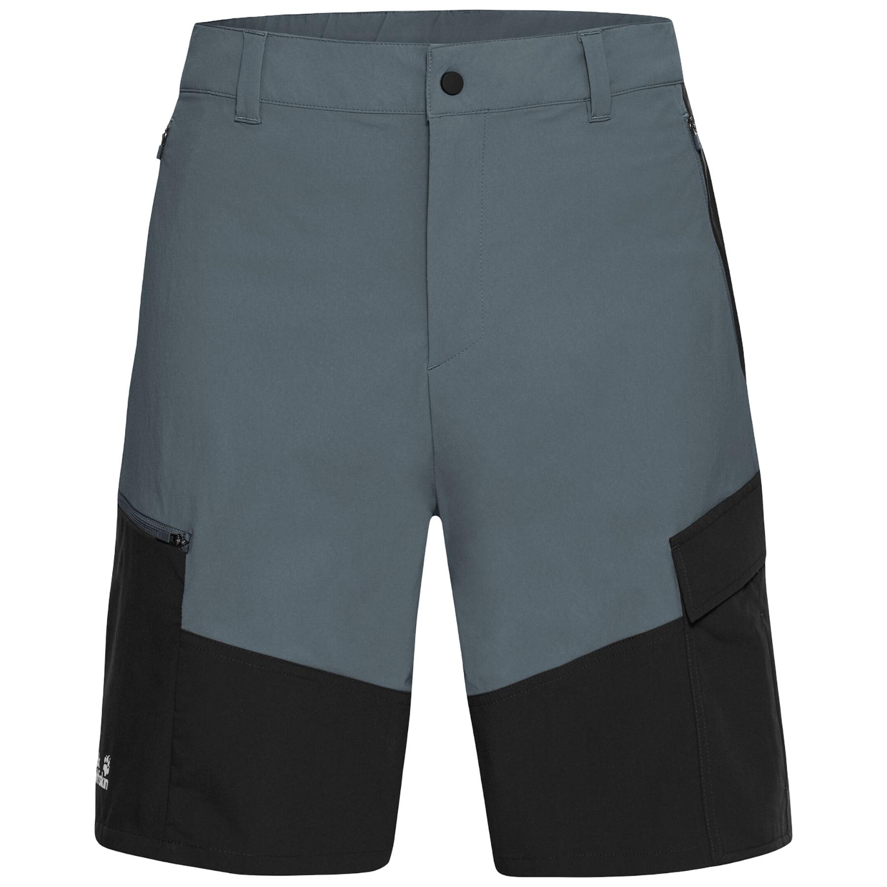 Pantaloni scurti trekking barbati Jack Wolfskin Ridge Hike SS 2026-Gri/Negru-48