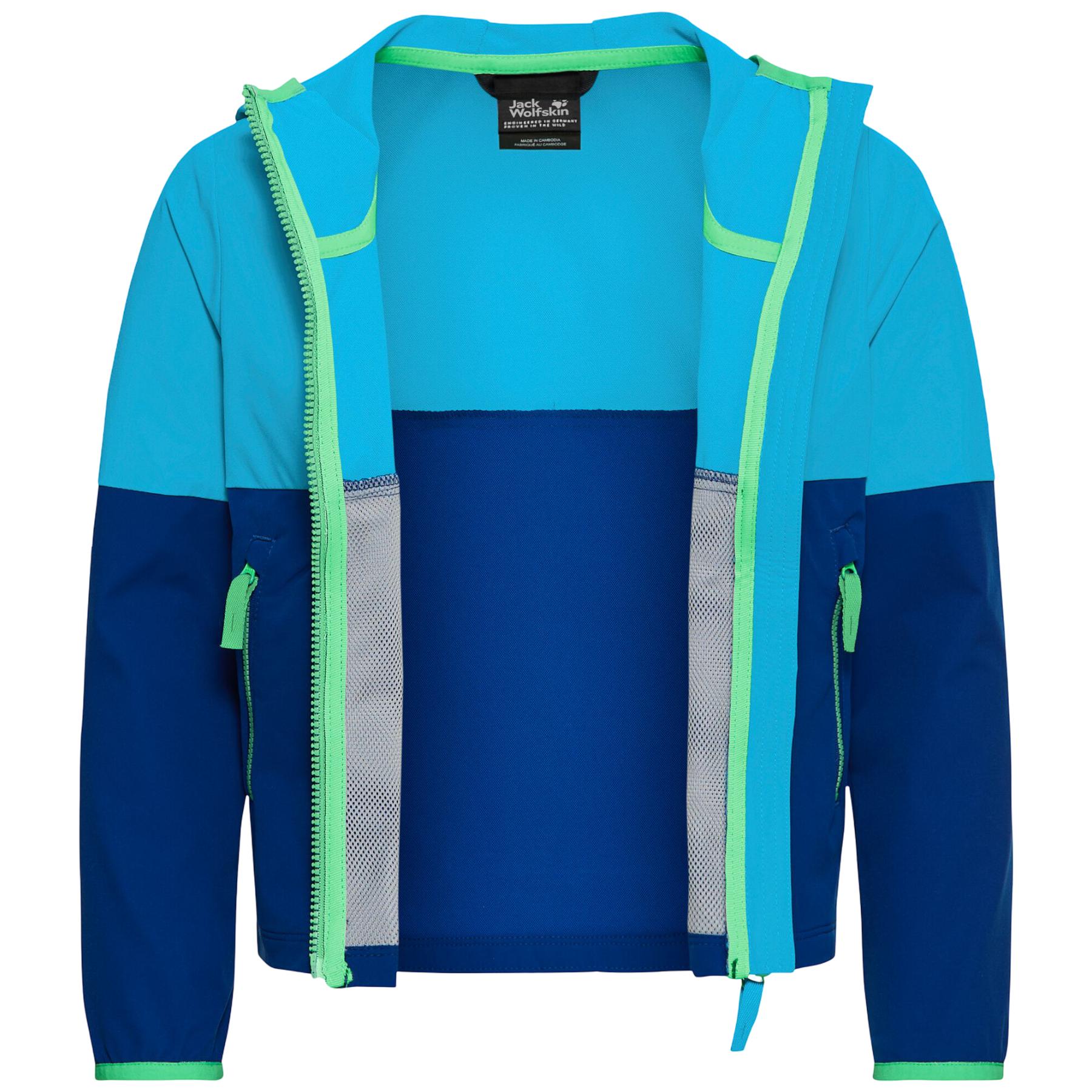 Jacheta softshell copii Jack Wolfskin Sandbird Hooded SS 2026-Albastru-128
