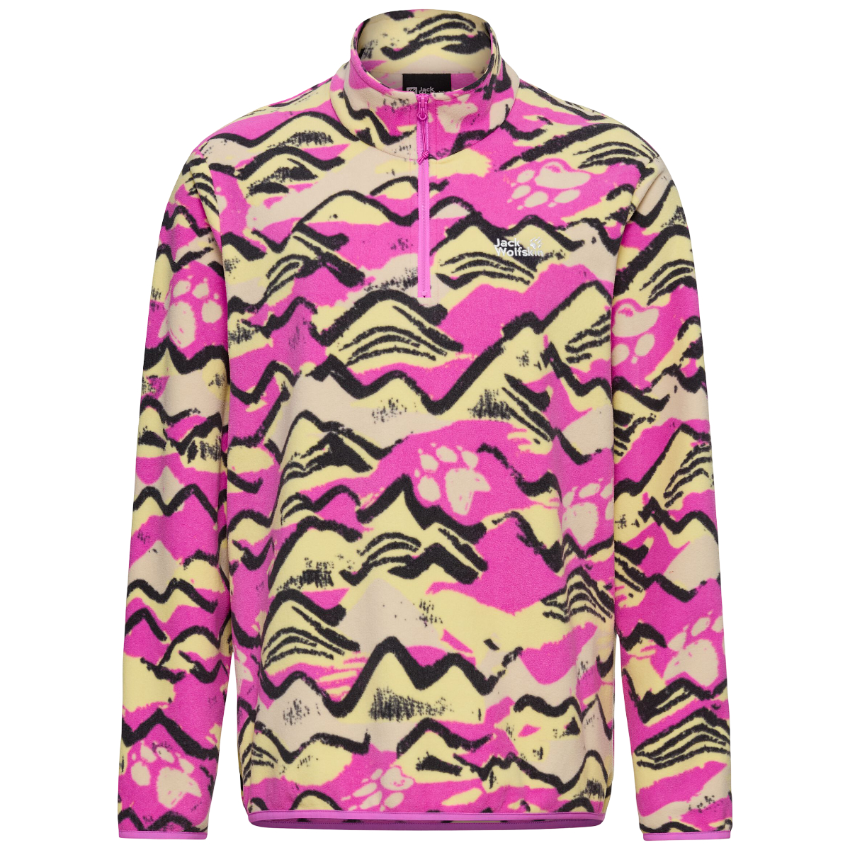 Fleece dama Jack Wolfskin Paw Era 100 Print-Galben/Roz-XS