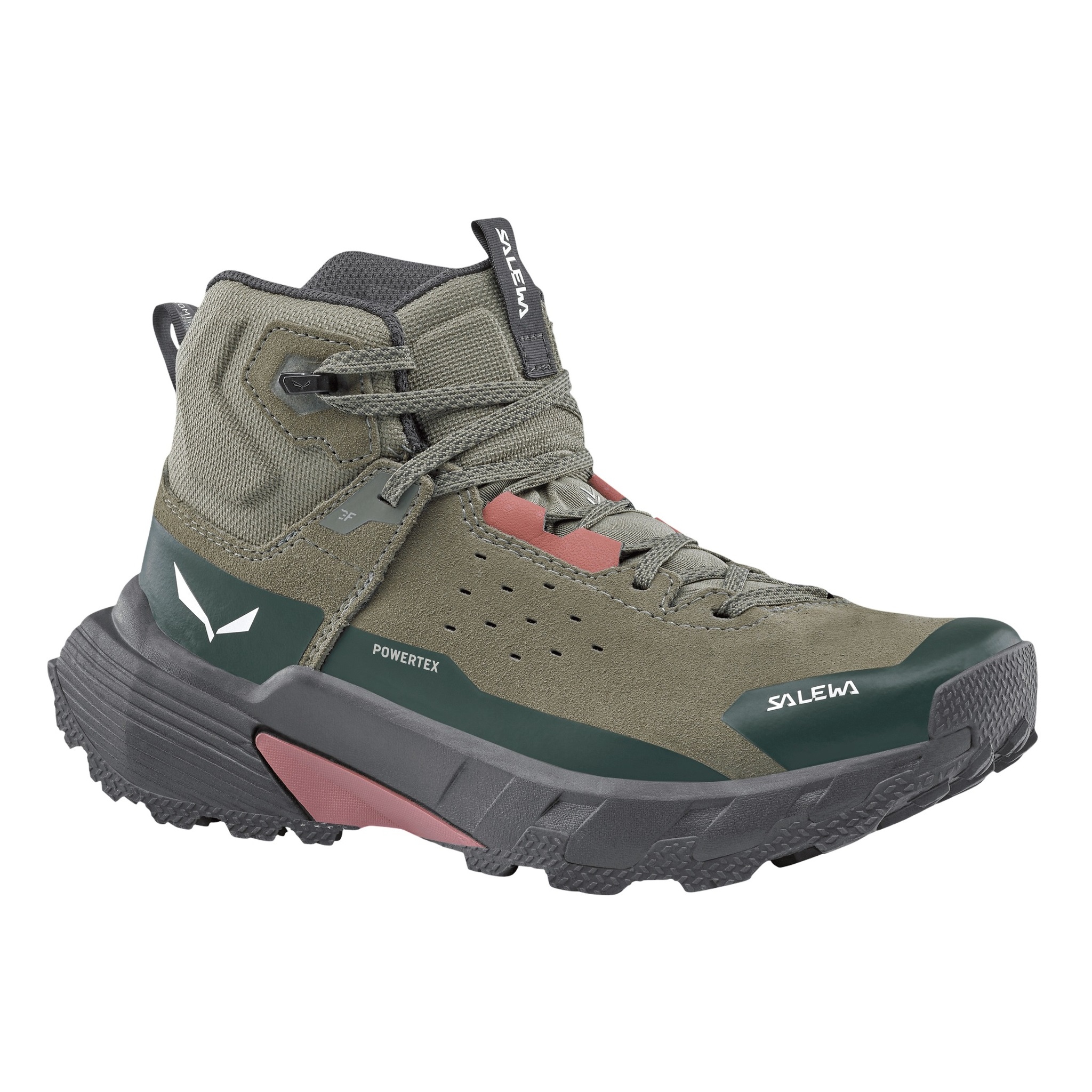 Ghete trekking dama Salewa Pedroc 2 Leather Mid Powertex-Kaki/Negru-36 1/2
