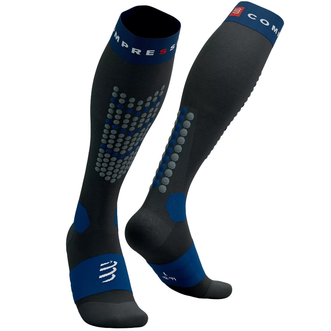 Sosete compresie schi Compressport Alpine Ski Full FW 2023-Negru/Albastru-T4