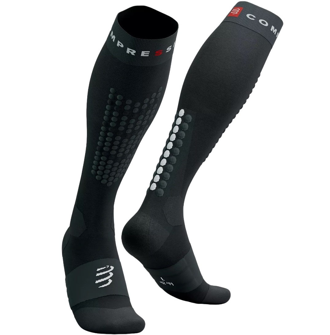 Sosete compresie schi Compressport Alpine Ski Full FW 2023-Negru/Gri-T4