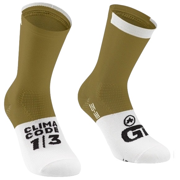 Sosete ciclism Assos GT C2-Kaki/Alb-35-38