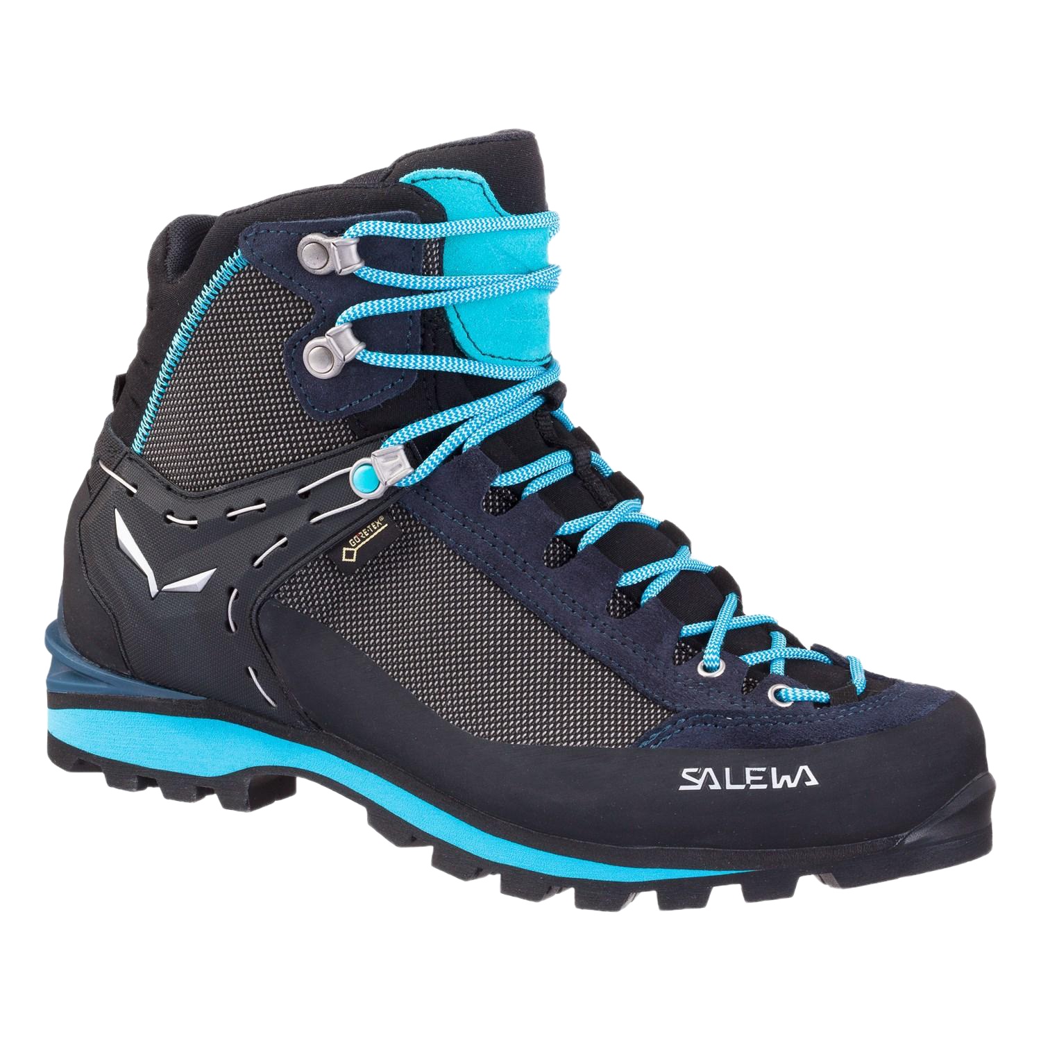 Bocanci trekking dama Salewa Crow GTX-Gri/Turcoaz-36 1/2