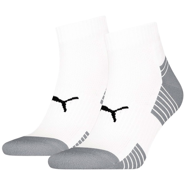 Set 2 perechi sosete alergare Puma Cushioned Performance Quarter SS 2026-Alb-35-38