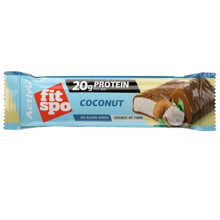 Baton proteic Fitspo Active Protein Aroma de Nuca de cocos, 60g