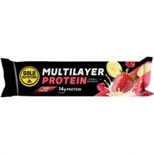 Baton proteic GoldNutrition Multilayer Protein Bar Low Sugar aroma, fructe rosii si lamaie, 50g