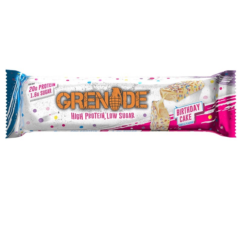 Baton proteic Grenade High Protein Aroma de Birthday Cake, 60g