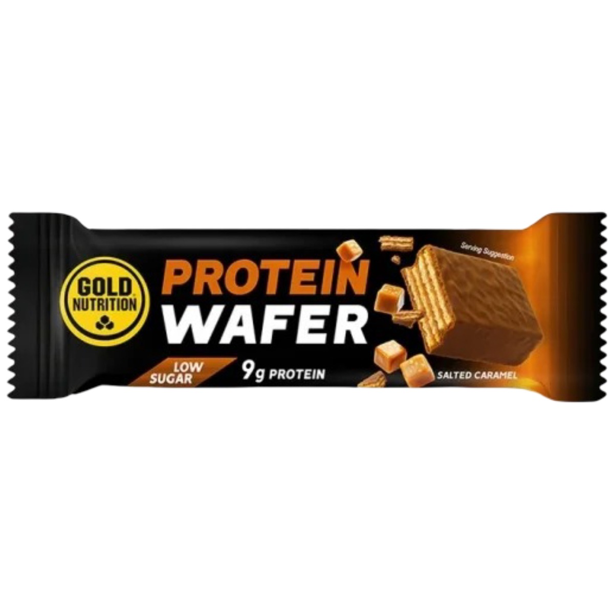 Baton proteic Gold Nutrition Wafer, aroma de caramel sarat, 30g