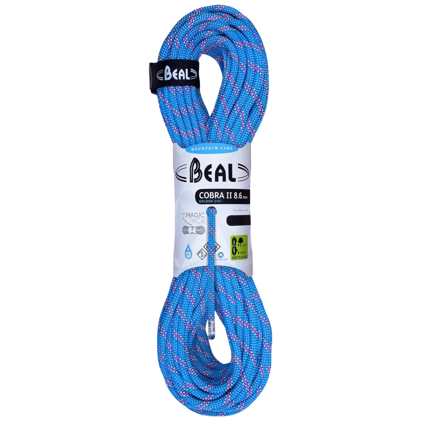 Semicoarda dinamica Beal Cobra Golden Dry 8,6 mm-Albastru-50 m