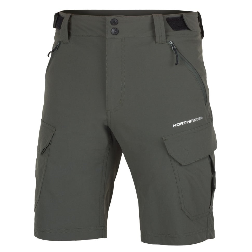 Pantaloni scurti trekking barbati Northfinder Anthon-Verde Inchis-S