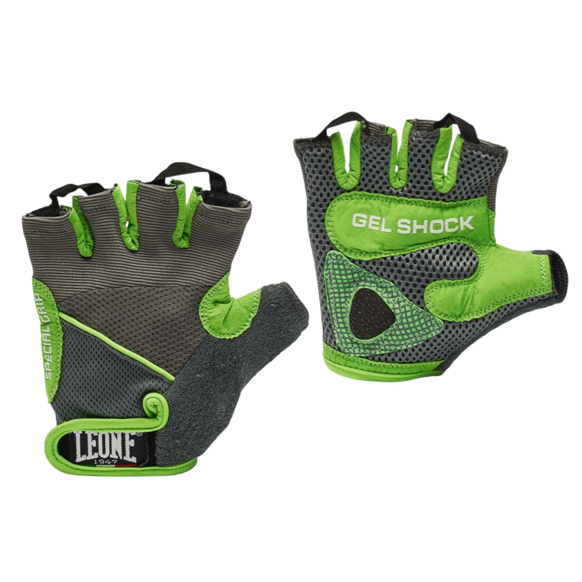 Manusi fitness Leone Gel-Shock-Gri/Verde-S