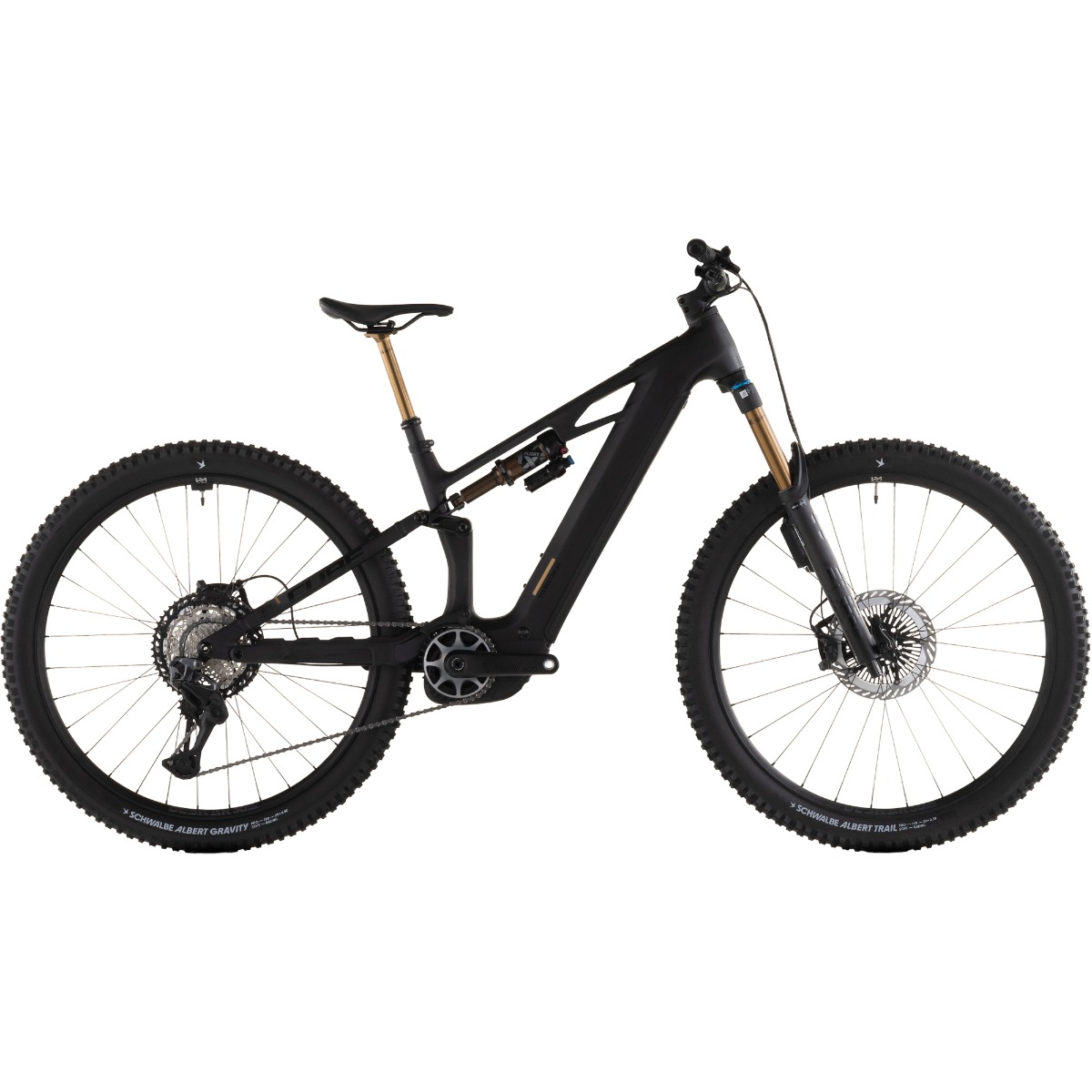Bicicleta electrica MTB Cube Stereo Hybrid ONE44 HPC AT 800 27.5" 2026-Negru/Auriu-S