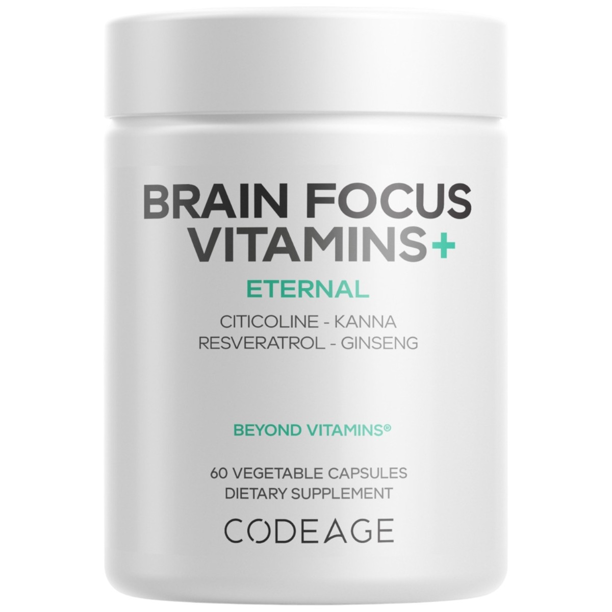 Codeage Brain Focus Multivitamin+, suport avansat pentru memorie, concentrare si claritate mentala, 60 cps