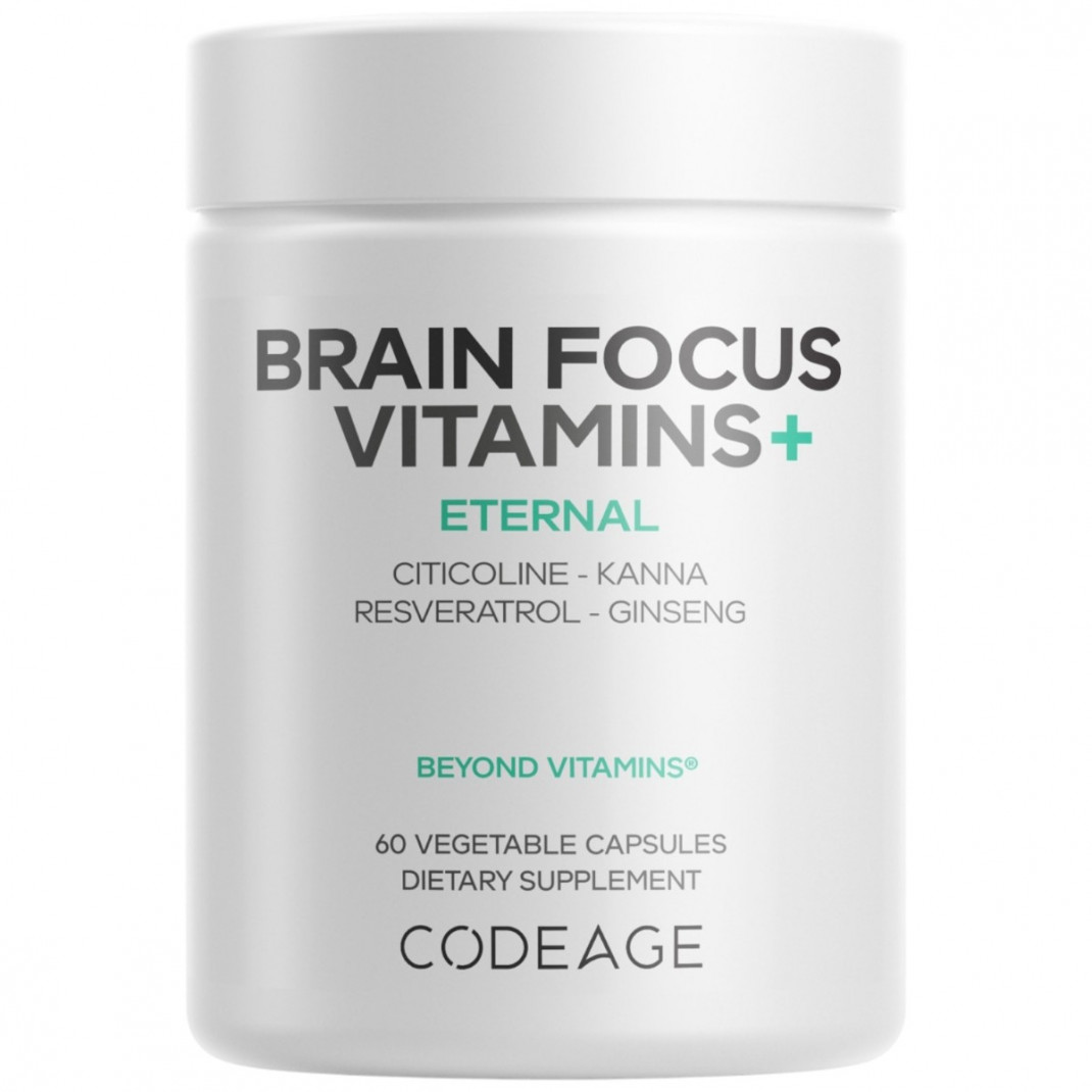 Codeage Brain Focus Multivitamin+, suport avansat pentru memorie, concentrare si claritate mentala, 60 cps