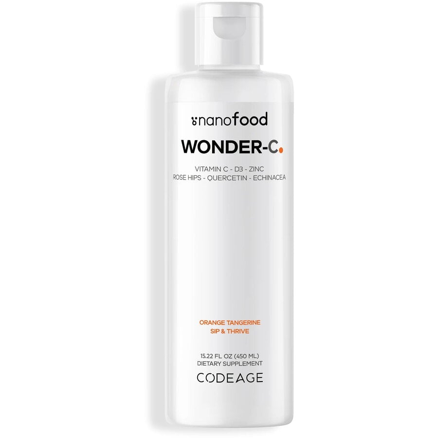 D3 & Zinc Codeage Nanofood Wonder-c Liposomal Liquid Vitamin C Vitamina C Lipozomala Lichida cu D3 si Zinc cu Aroma de Portocala cu Mandarina 473 Ml