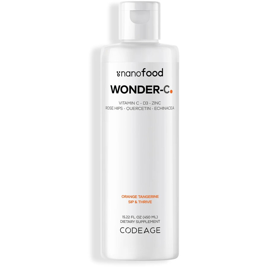 D3 & Zinc Codeage Nanofood Wonder-c Liposomal Liquid Vitamin C Vitamina C Lipozomala Lichida cu D3 si Zinc cu Aroma de Portocala cu Mandarina 473 Ml