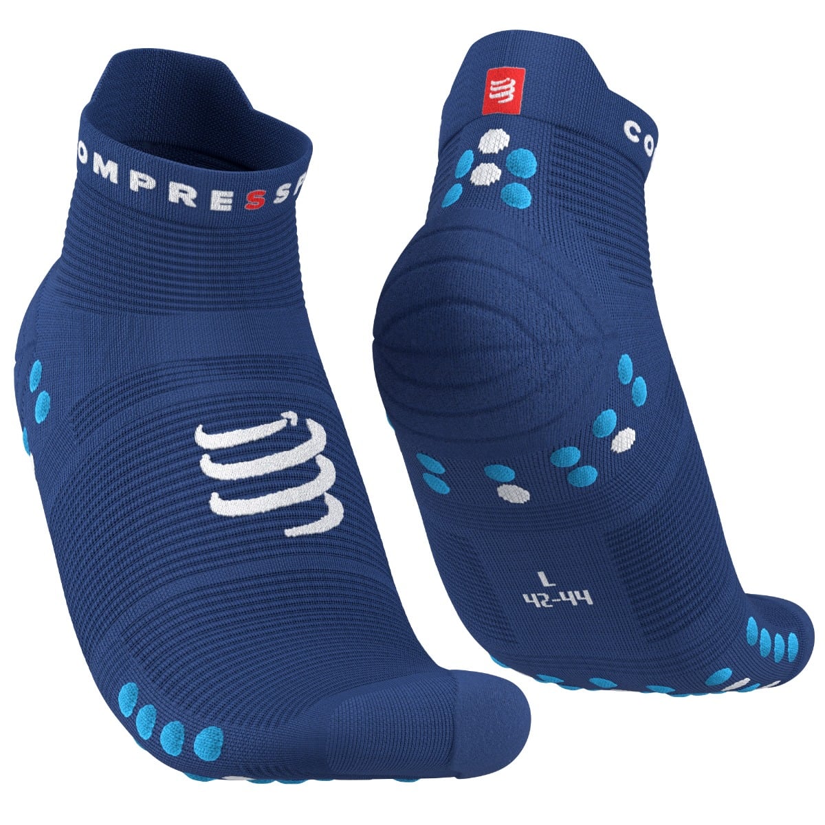 Sosete compresie alergare Compressport Pro Racing V 4.0 Run Low-Albastru-T4