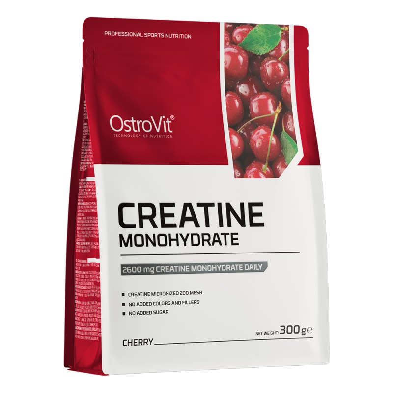 Creatina Monohidrata Pulbere, OstroVit Creatine Monohydrate, aroma cirese, 300 g