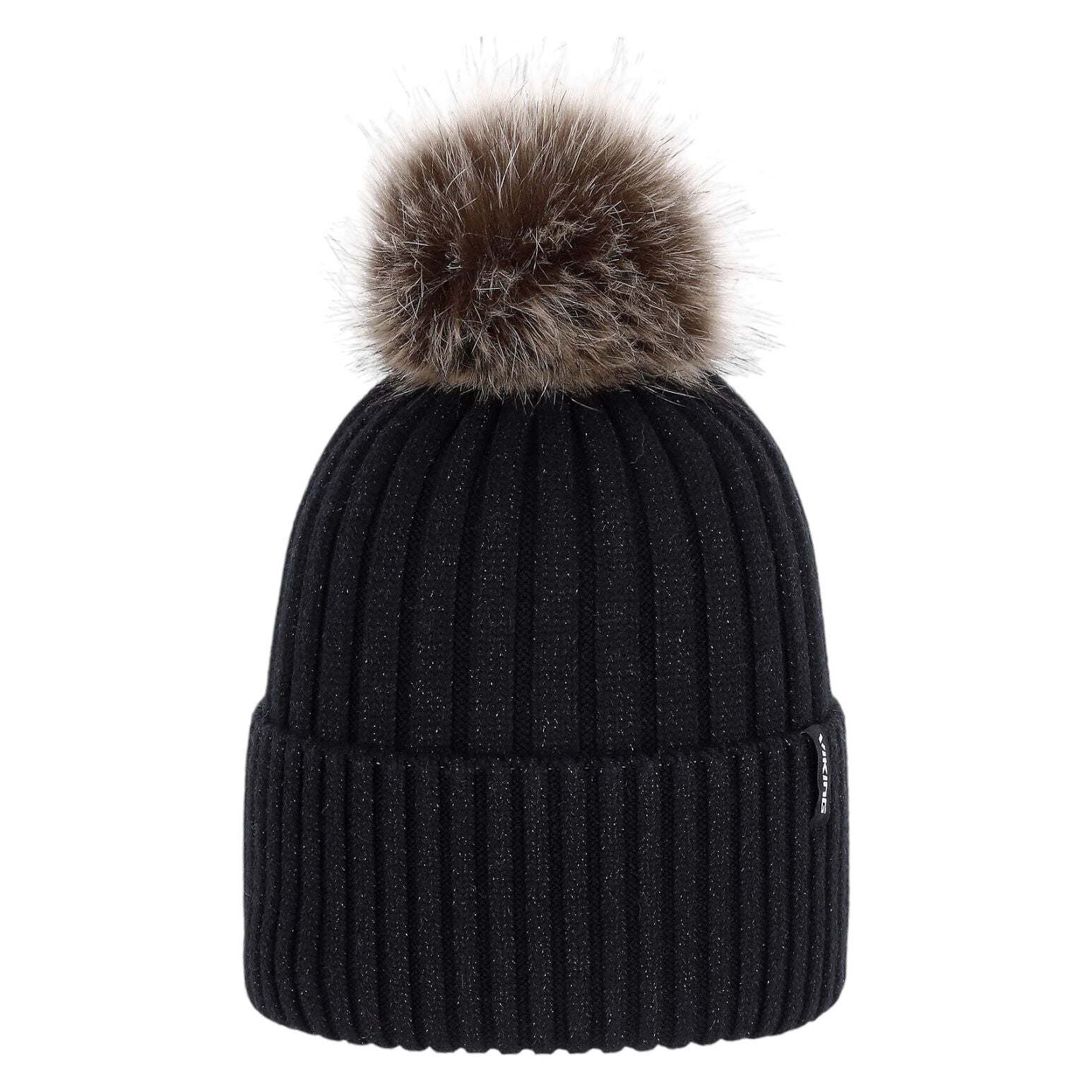 Caciula dama Viking Hana Pompon-Negru