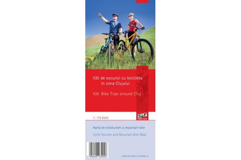 Harta de cicloturism si mountain bike 100 de excursii cu bicicleta in zona Clujului MB01