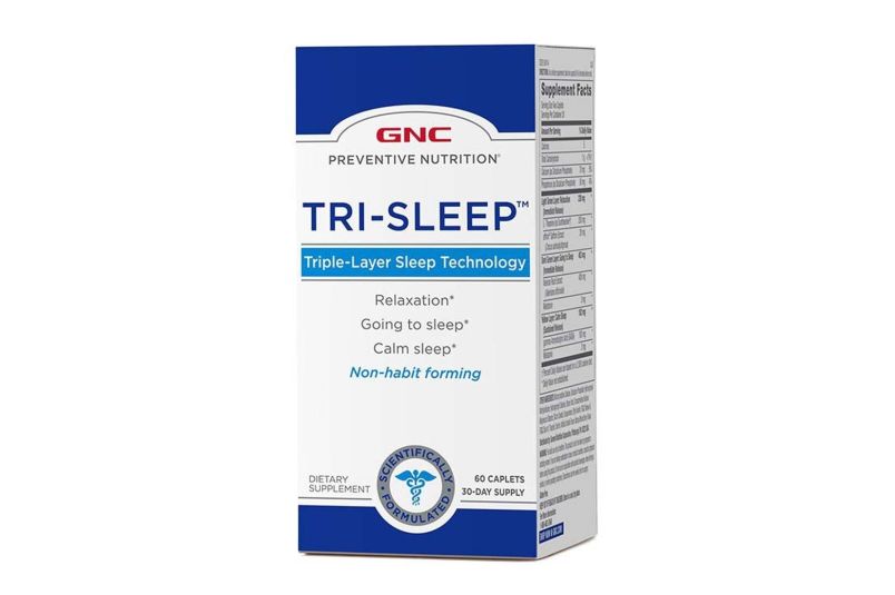 Supliment alimentar GNC Preventive Nutrition Tri-Sleep, formula avansata Triplu-Strat pentru somn, 60 tb