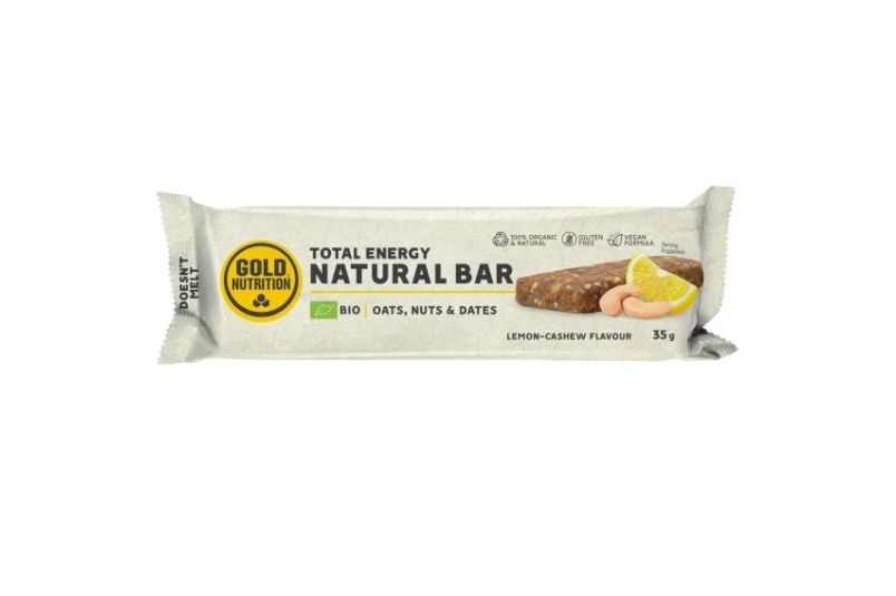 Baton energizant Gold Nutrition Bio Natural Bar Aroma Lamaie Caju, 35g