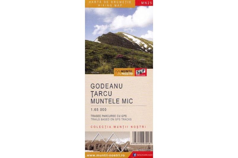 Harta de drumetie - Muntii Godeanu, Tarcu, Muntele Mic MN25