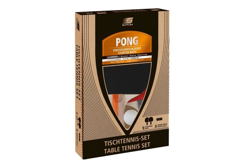 Set tenis de masa Sunflex 2 palete + 3 mingi Pong SET