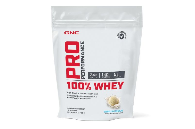 Proteina din zer GNC Pro Performance 100% Whey cu aroma de vanilie 408 g
