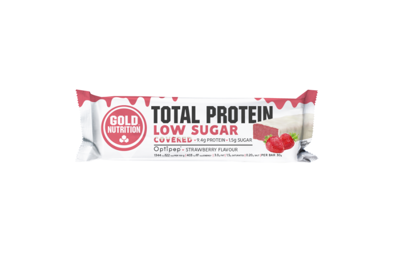 Baton proteic Gold Nutrition Bar Low Sugar Covered 30g