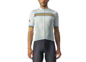 Tricou ciclism barbati Castelli Grimpeur-Alb/Albastru/Portocaliu-S