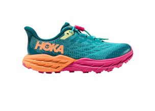 Pantofi alergare trail copii Hoka Speedgoat 5 SS 2023-Turcoaz/Roz-35 1/2