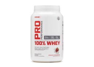Proteina din zer GNC Pro Performance 100%, 845 g-Aroma Capsuni